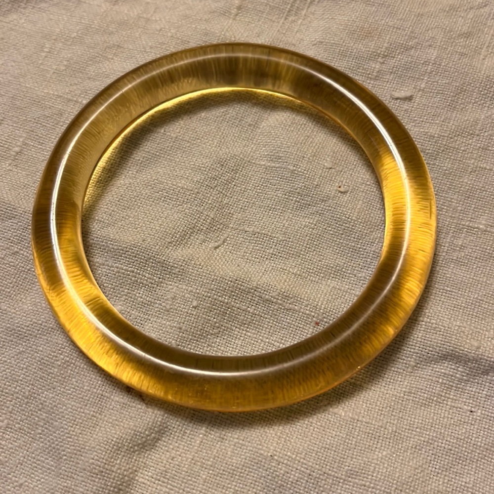 Clear butter scotch Lucite bracelet